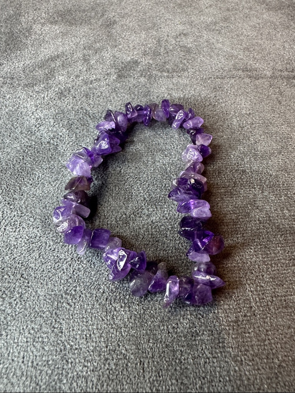 Purple Amethyst Chip Stretch Bracelet